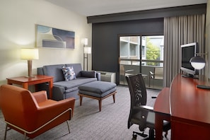 Suite, 2 Double Beds | Living area | 32-inch LCD TV with cable channels, TV