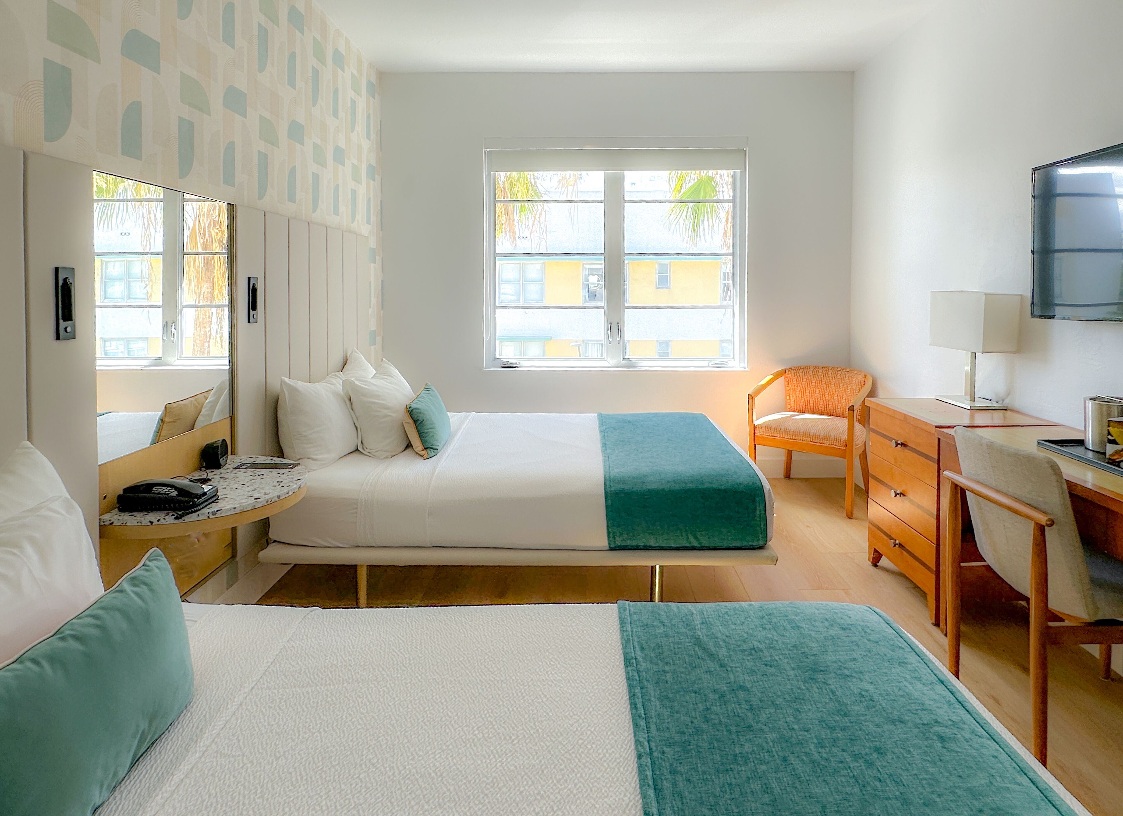 room, 2 double beds, partial ocean view | 1 bedroom, premium bedding, in-room safe, desk