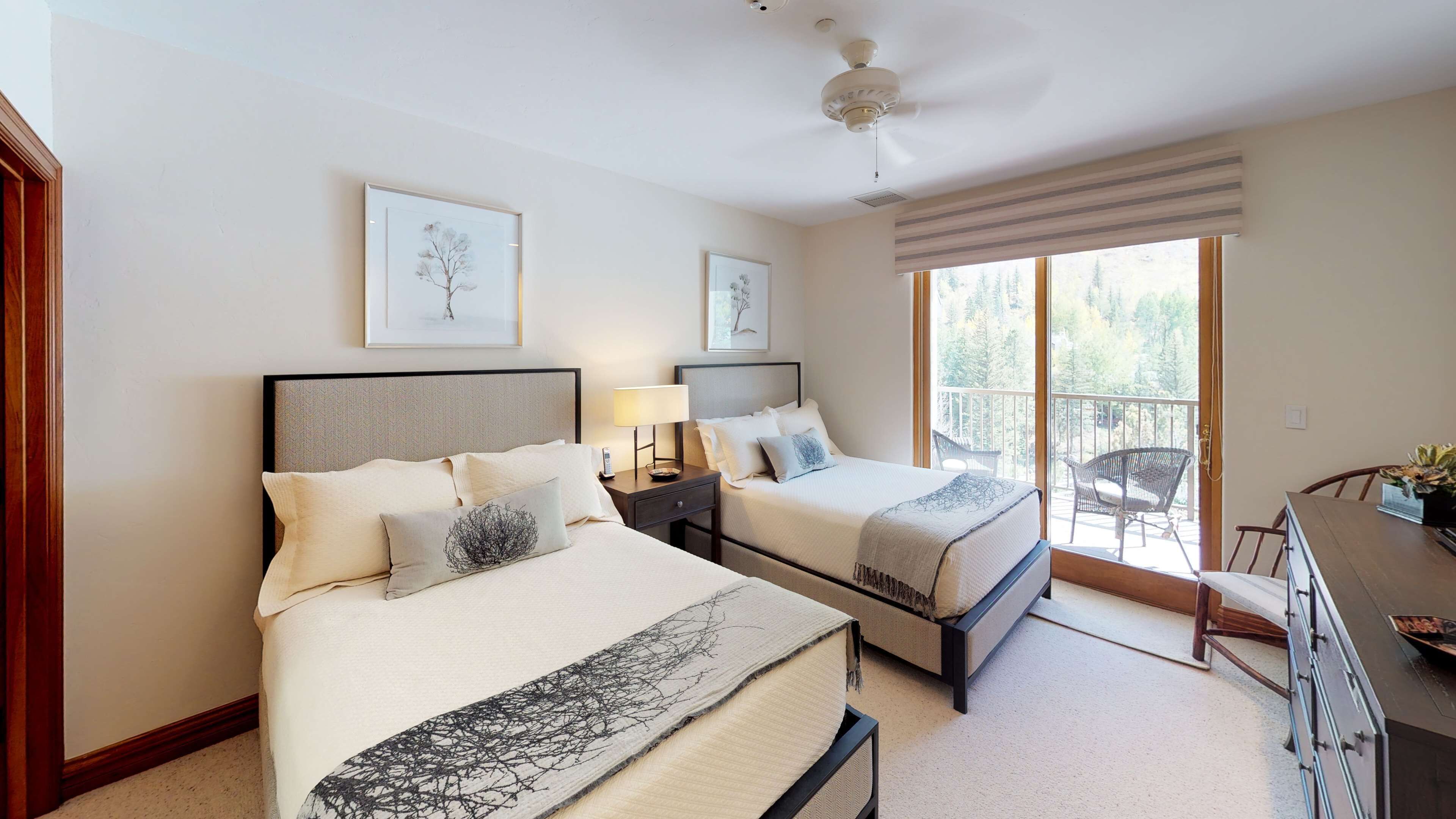 premium bedding, desk, free cots/infant beds, free wifi