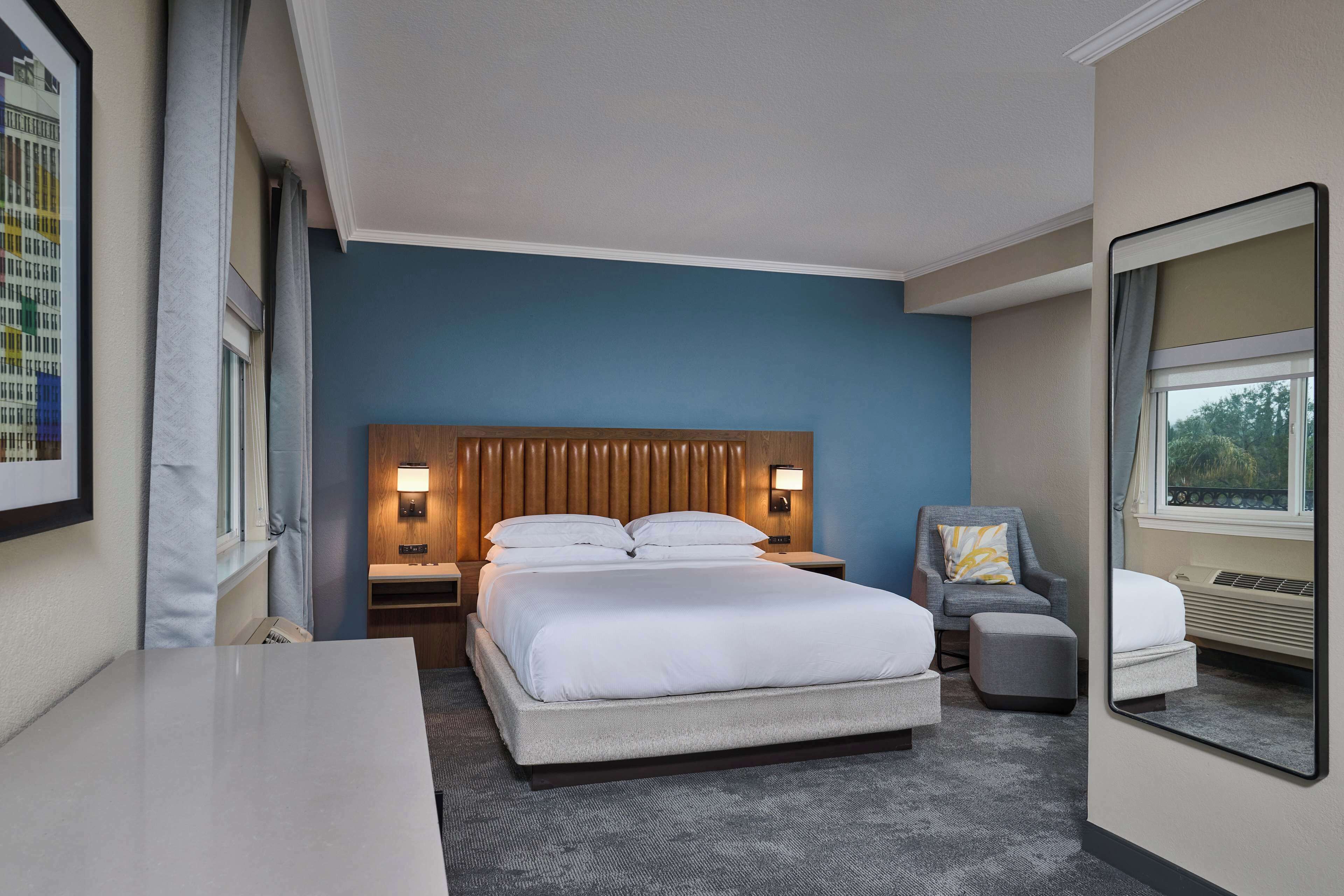 deluxe room, 1 king bed, mountain view | hypo-allergenic bedding, down duvets, in-room safe, desk