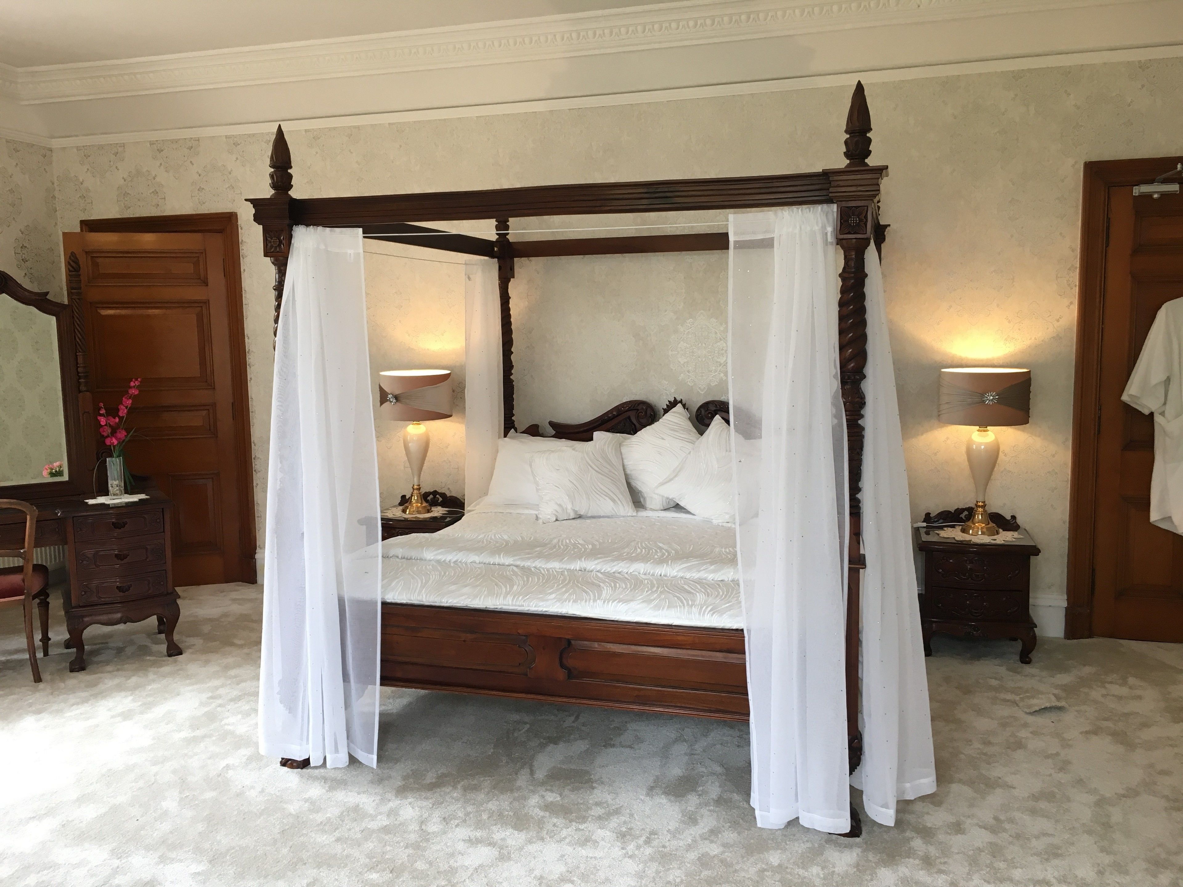 individually decorated, iron/ironing board, cots/infant beds