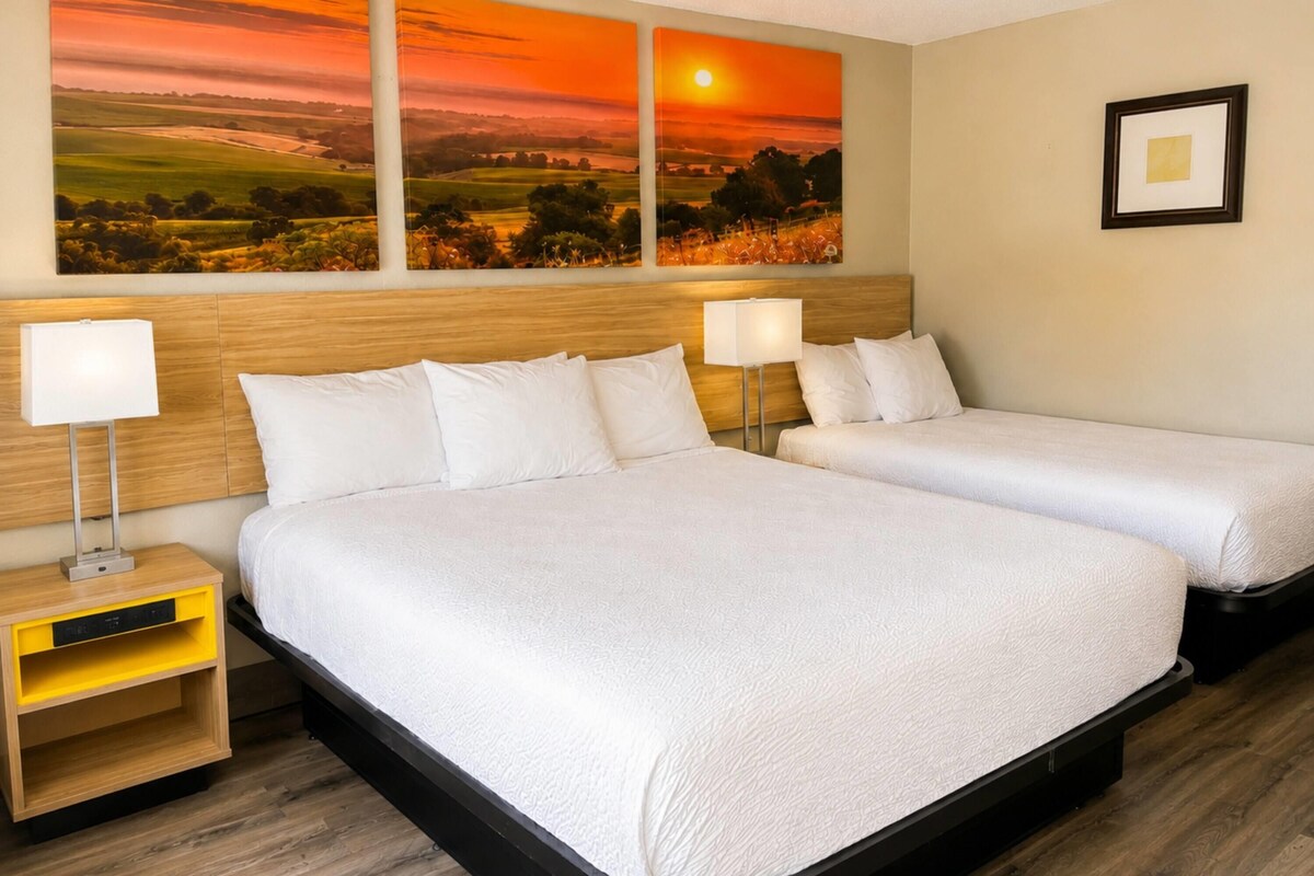 Standard Room, 2 Queen Beds | Desk, cribs (free), rollaway beds (surcharge), WiFi (free)
