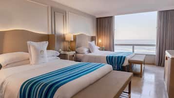 Premium Room, 2 Queen Beds, Non Smoking, Ocean View | Egyptian cotton sheets, premium bedding, Select Comfort beds, minibar