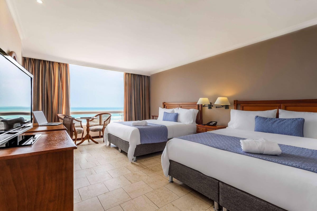 Premium Room, 2 Queen Beds, Non Smoking, Ocean View | Egyptian cotton sheets, premium bedding, Select Comfort beds, minibar
