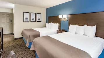 Room, 2 Queen Beds, Non Smoking | Down duvets, desk, laptop workspace, blackout curtains