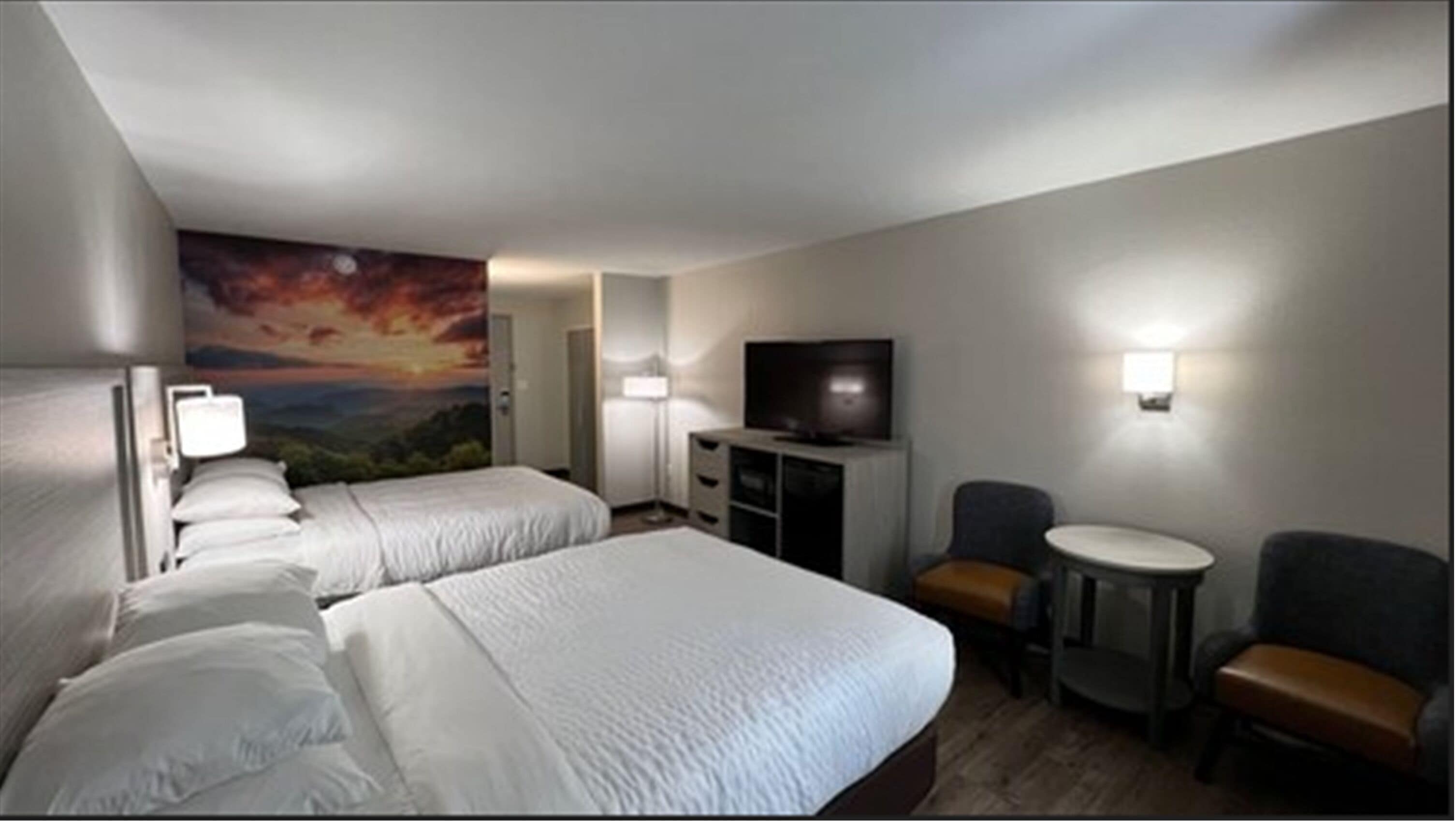 standard room, 2 queen beds, non smoking | in-room safe, blackout curtains, iron/ironing board, rollaway beds