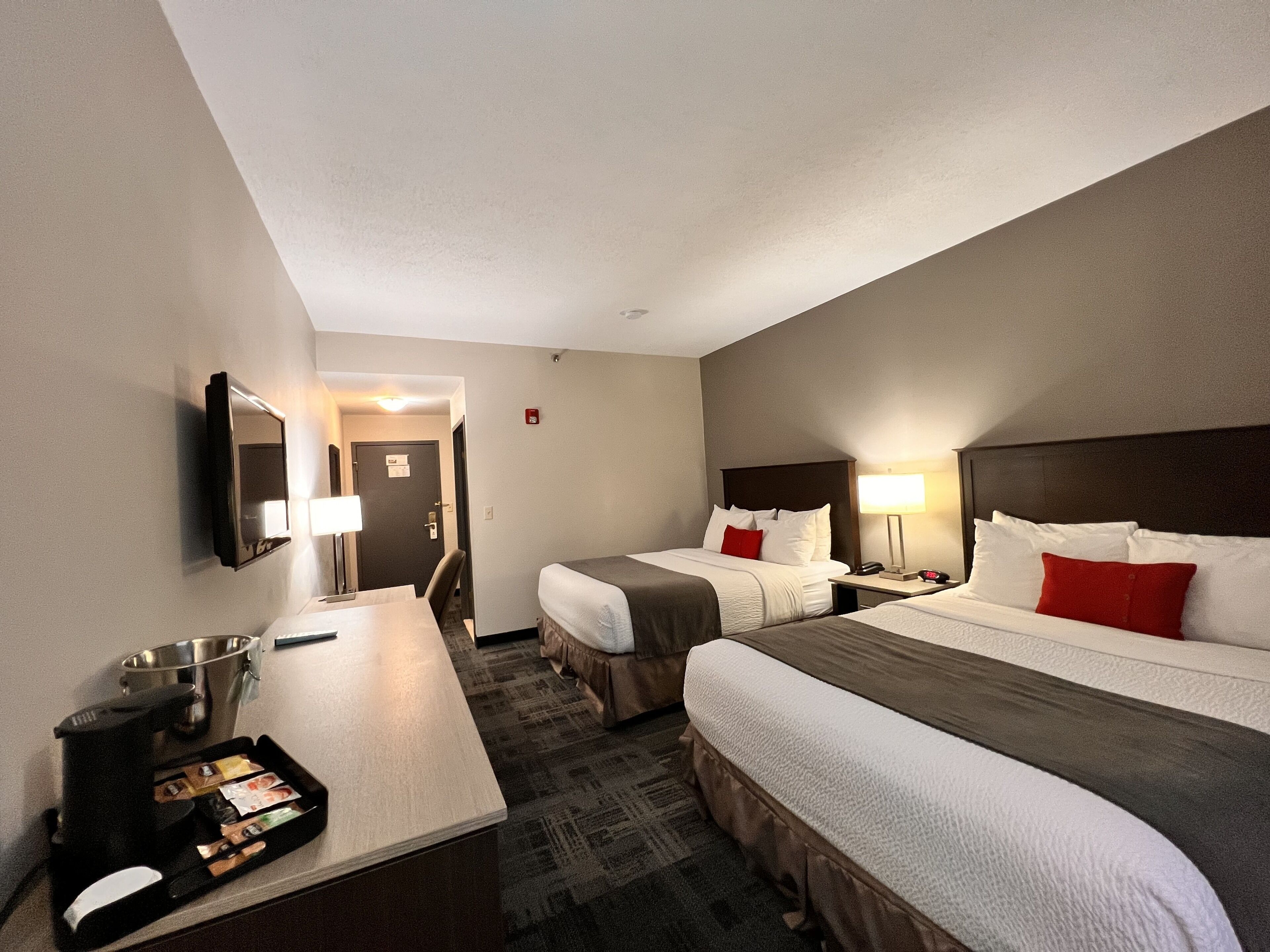 Room, 2 Queen Beds, Accessible, Non Smoking | Premium bedding, in-room safe, desk, iron/ironing board