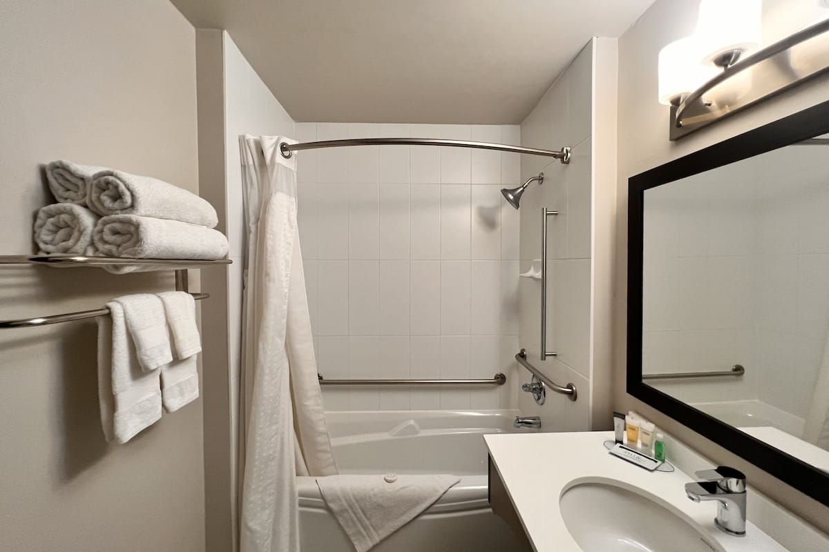 room, 2 queen beds, accessible, non smoking | bathroom | eco-friendly toiletries, hair dryer, towels