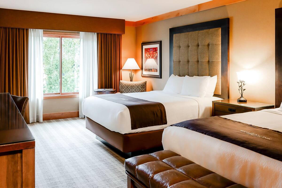 deluxe room, 2 queen beds (premium two queen - accessible) | egyptian cotton sheets, premium bedding, down duvets