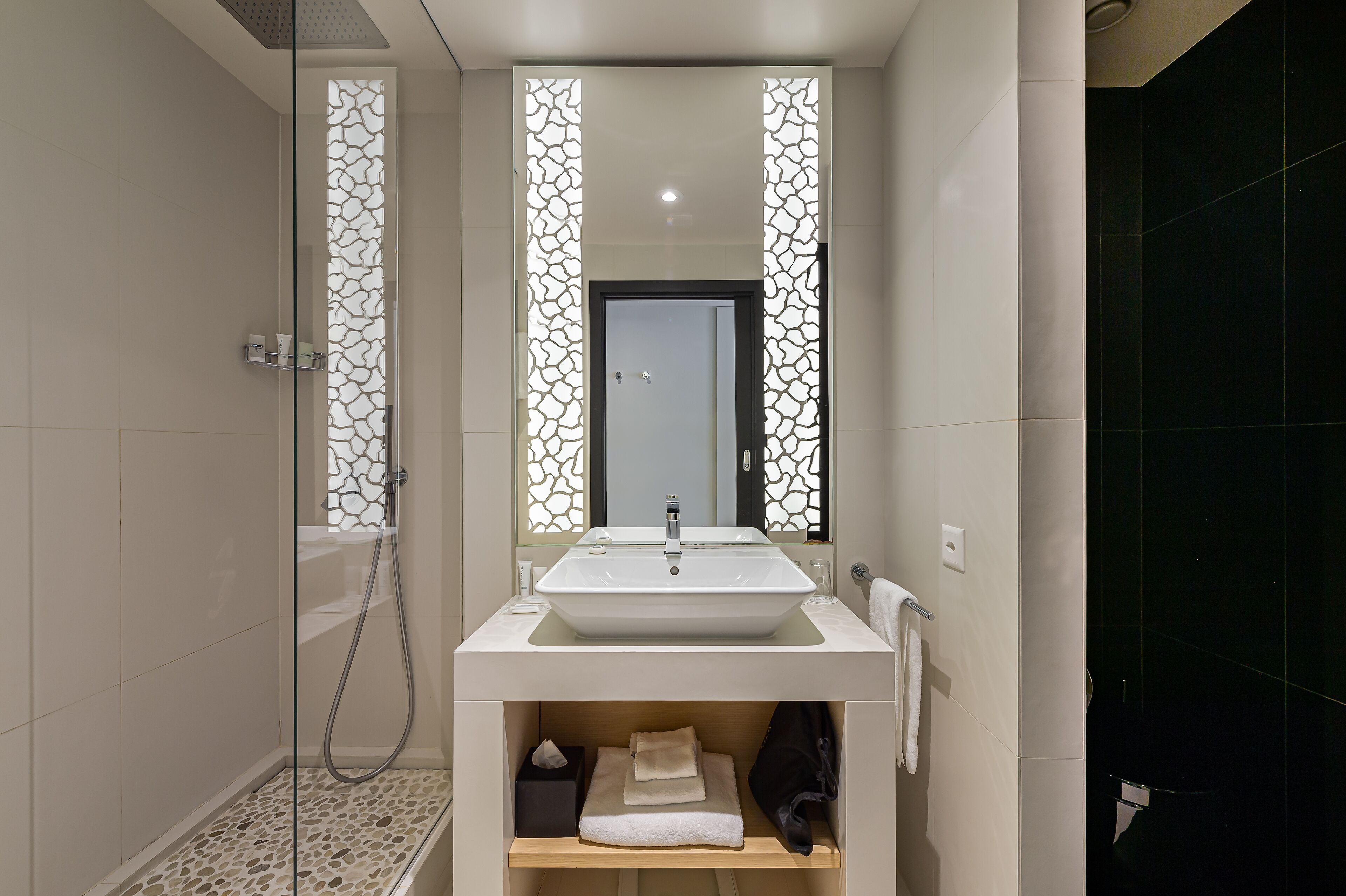 free toiletries, hair dryer, slippers, towels