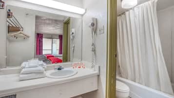Room, 2 Queen Beds | Bathroom | Free toiletries, hair dryer, towels