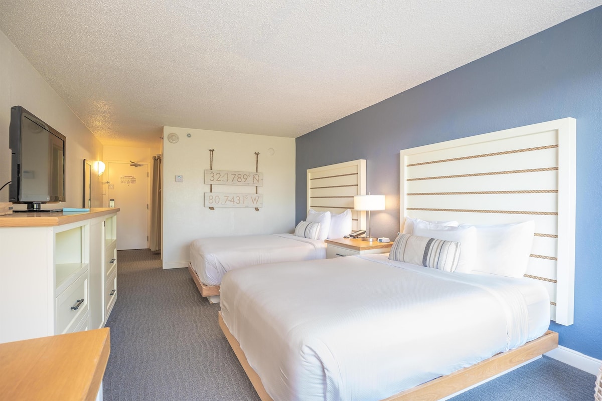 Deluxe Two Queen Beds | Premium bedding, in-room safe, desk, laptop workspace