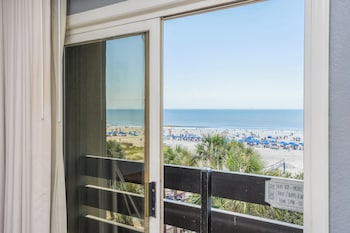 Hotel room view looking out at Beach House Resort Hilton Head