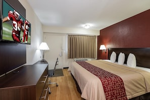 In-room safe, desk, laptop workspace, blackout curtains