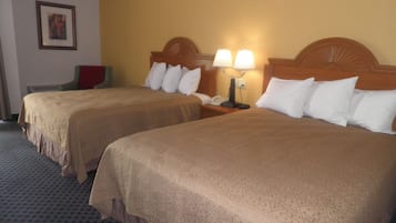 Premium bedding, down comforters, pillowtop beds, desk