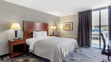 Premium bedding, down comforters, pillowtop beds, desk