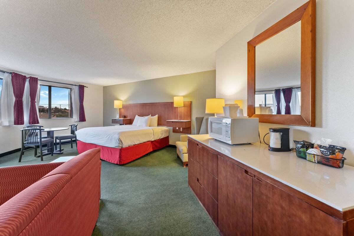 in-room safe, desk, blackout curtains, iron/ironing board