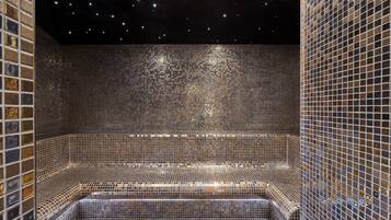 Sauna, steam room, body treatments, body scrubs, facials