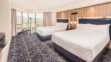 Romulus View Room, 2 Queens | Premium bedding, desk, laptop workspace, blackout drapes