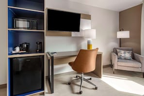 Pillow-top beds, desk, laptop workspace, blackout curtains