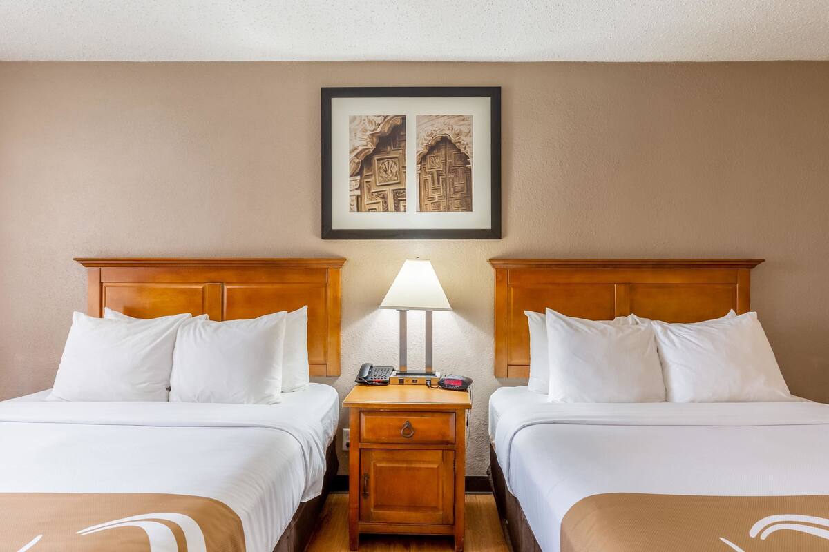 Standard Room, 2 Queen Beds, Non Smoking | Egyptian cotton sheets, premium bedding, pillowtop beds, desk