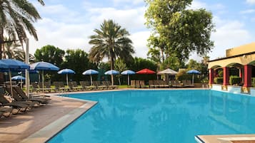 2 outdoor pools, pool umbrellas, sun loungers