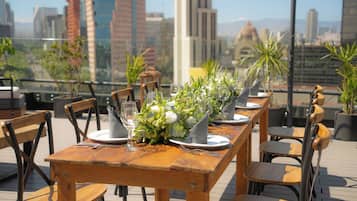 Outdoor banquet area