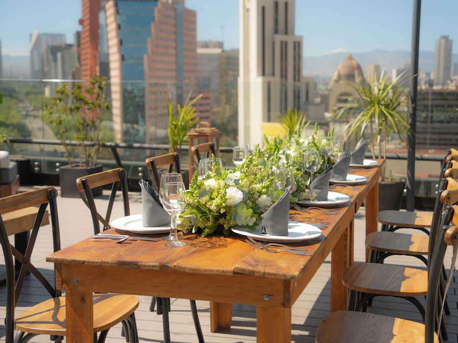Outdoor banquet area