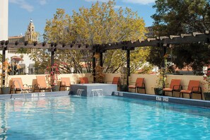 Outdoor pool, open 6:30 AM to 8:00 PM, sun loungers