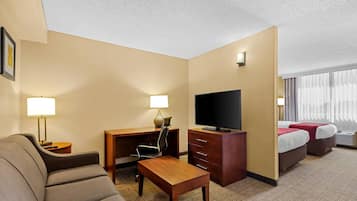 In-room safe, desk, laptop workspace, iron/ironing board