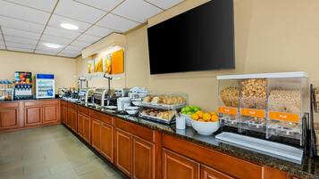 Free daily self-serve breakfast