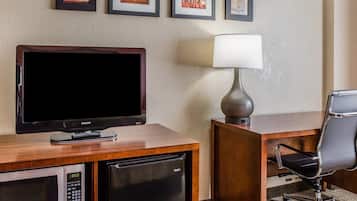 Standard Room, 2 Double Beds, Non Smoking | In-room safe, desk, laptop workspace, iron/ironing board