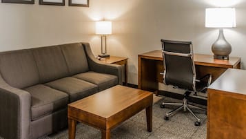 In-room safe, desk, laptop workspace, iron/ironing board