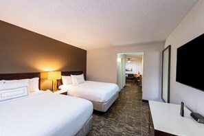 Premium bedding, desk, blackout curtains, iron/ironing board