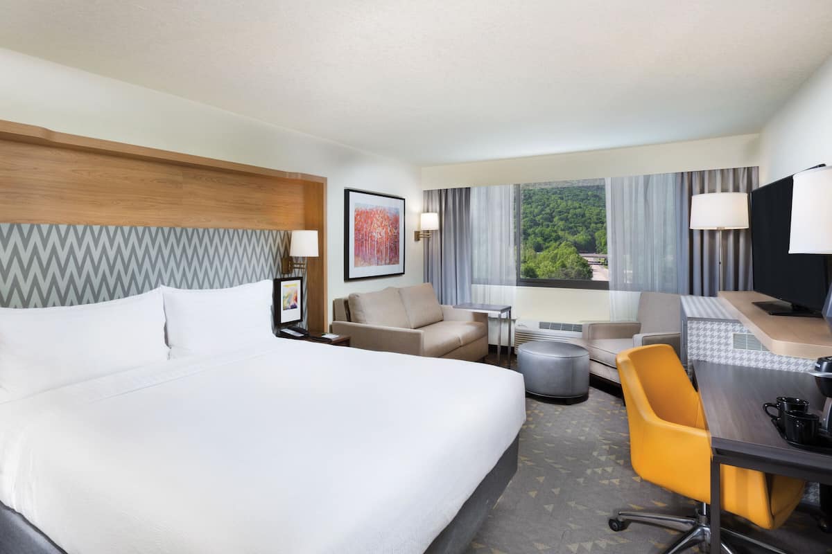 1 bedroom, hypo-allergenic bedding, desk, laptop workspace