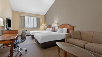 In-room safe, desk, laptop workspace, blackout drapes