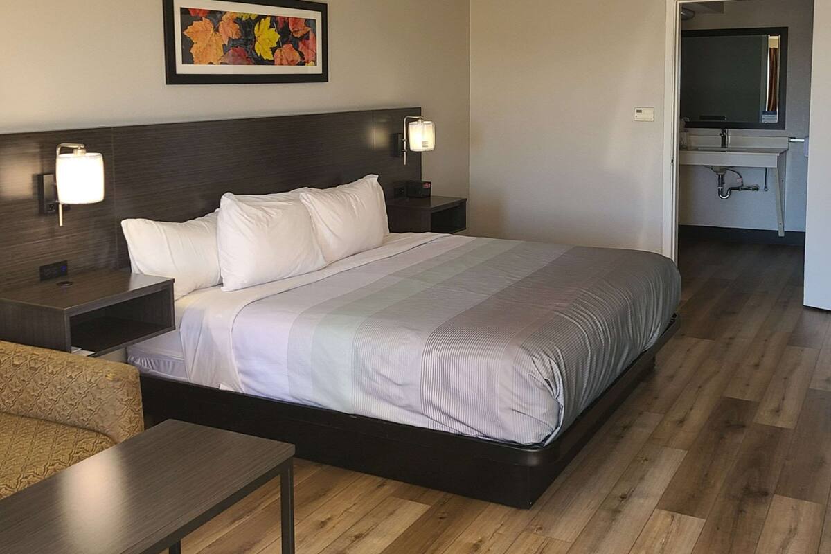 Chambre, 1 très grand lit, accessible aux personnes à mobilité réduite, fumeur | Bureau, espace de travail pour ordinateurs portables