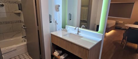 1 King Bed with Makeup Station Non-Smoking | Bathroom
