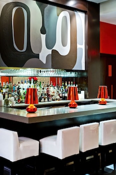 Sitting area in hotel lobby at Ameritania Hotel at Times Square