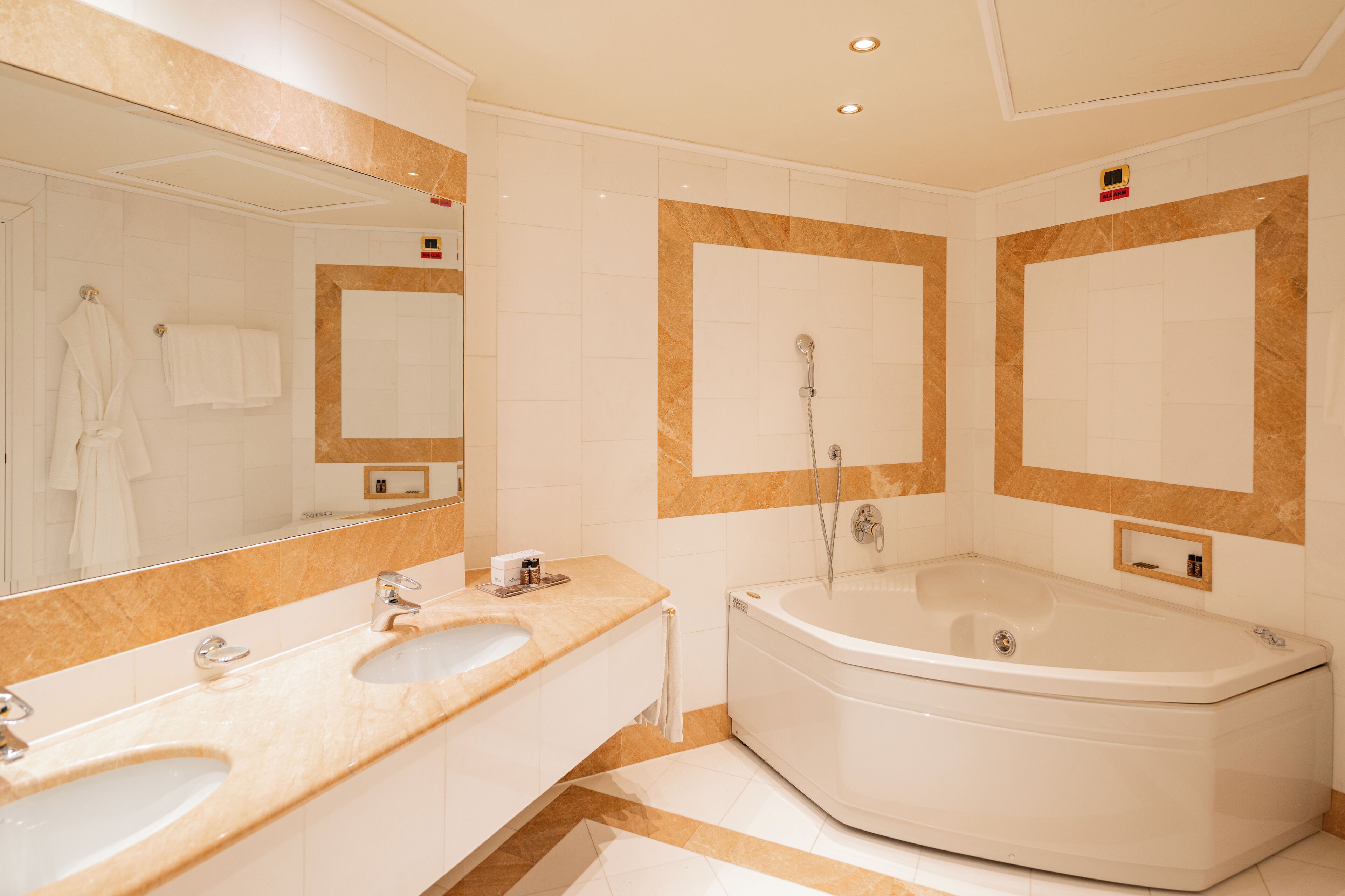 junior suite | bathroom | rainfall showerhead, free toiletries, hair dryer, bidet
