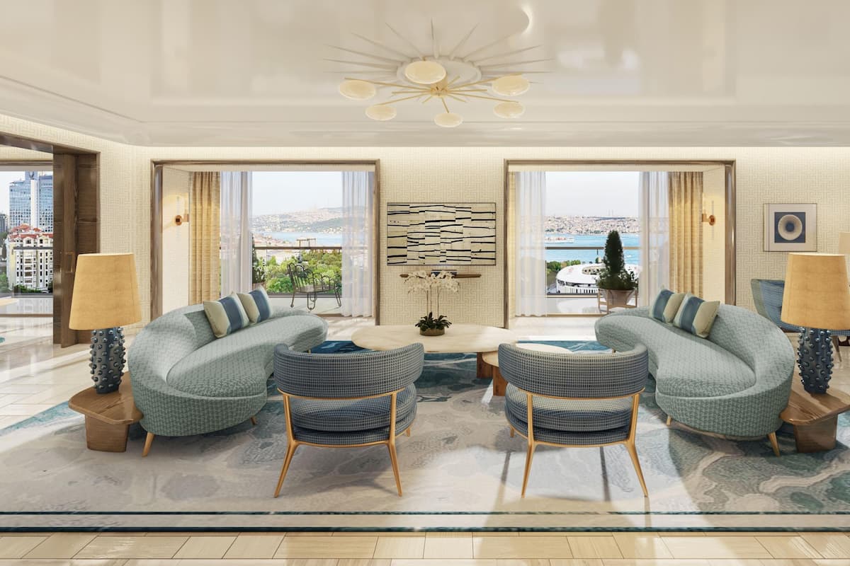 Presidential-Suite, 1 King-Bett | Wohnbereich | 55-Zoll-Fernseher mit Digitalempfang, Kinderspielzeug, Bücher