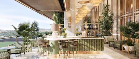 Cocktail bar, pool views, open daily