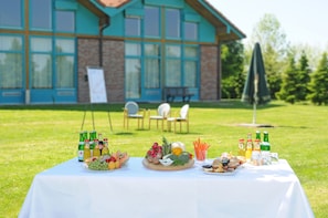 Outdoor banquet area