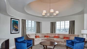 Presidential Suite, 2 Bedrooms | Living area | 42-inch LCD TV with premium channels, TV