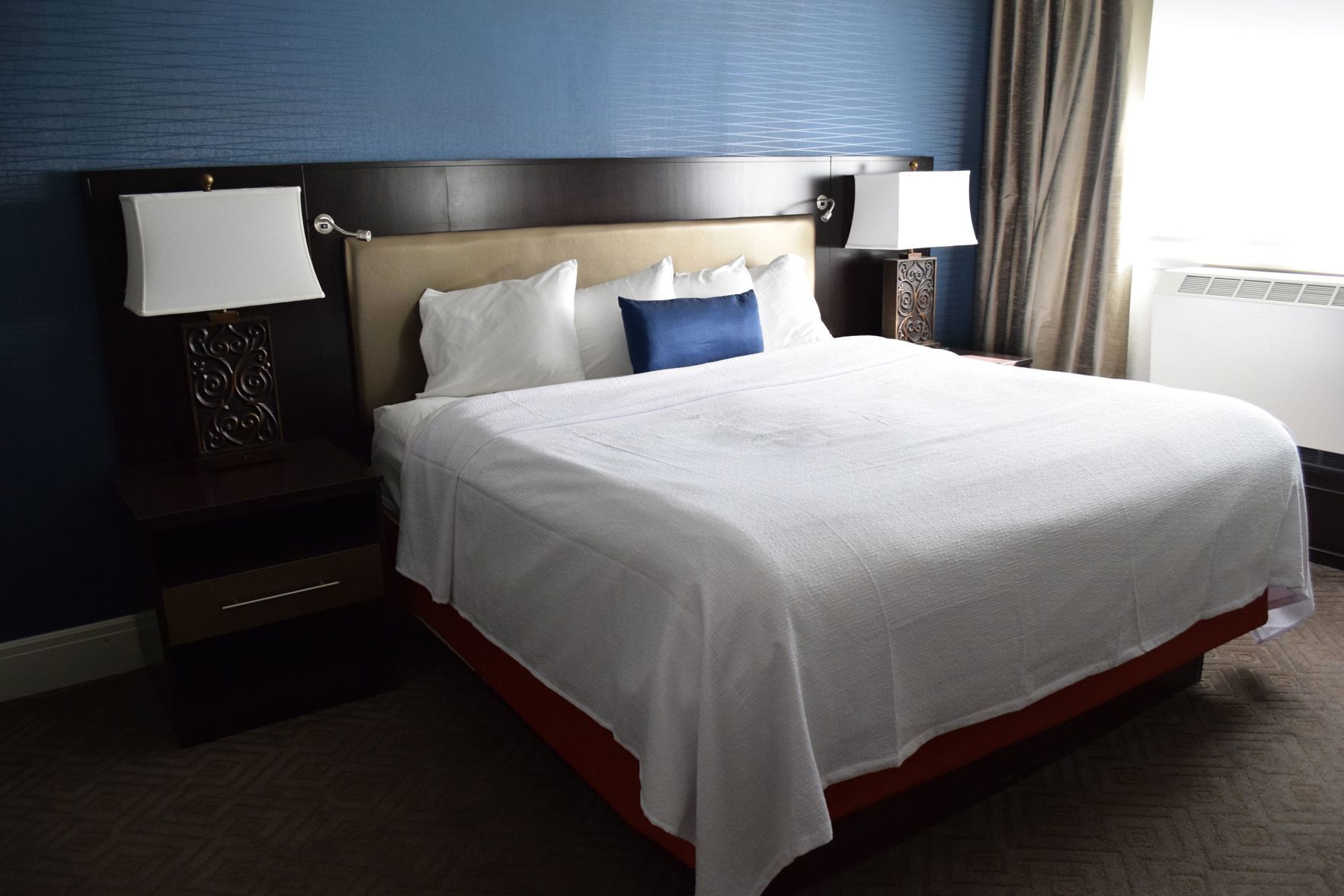 Premium bedding, pillowtop beds, in-room safe, blackout drapes