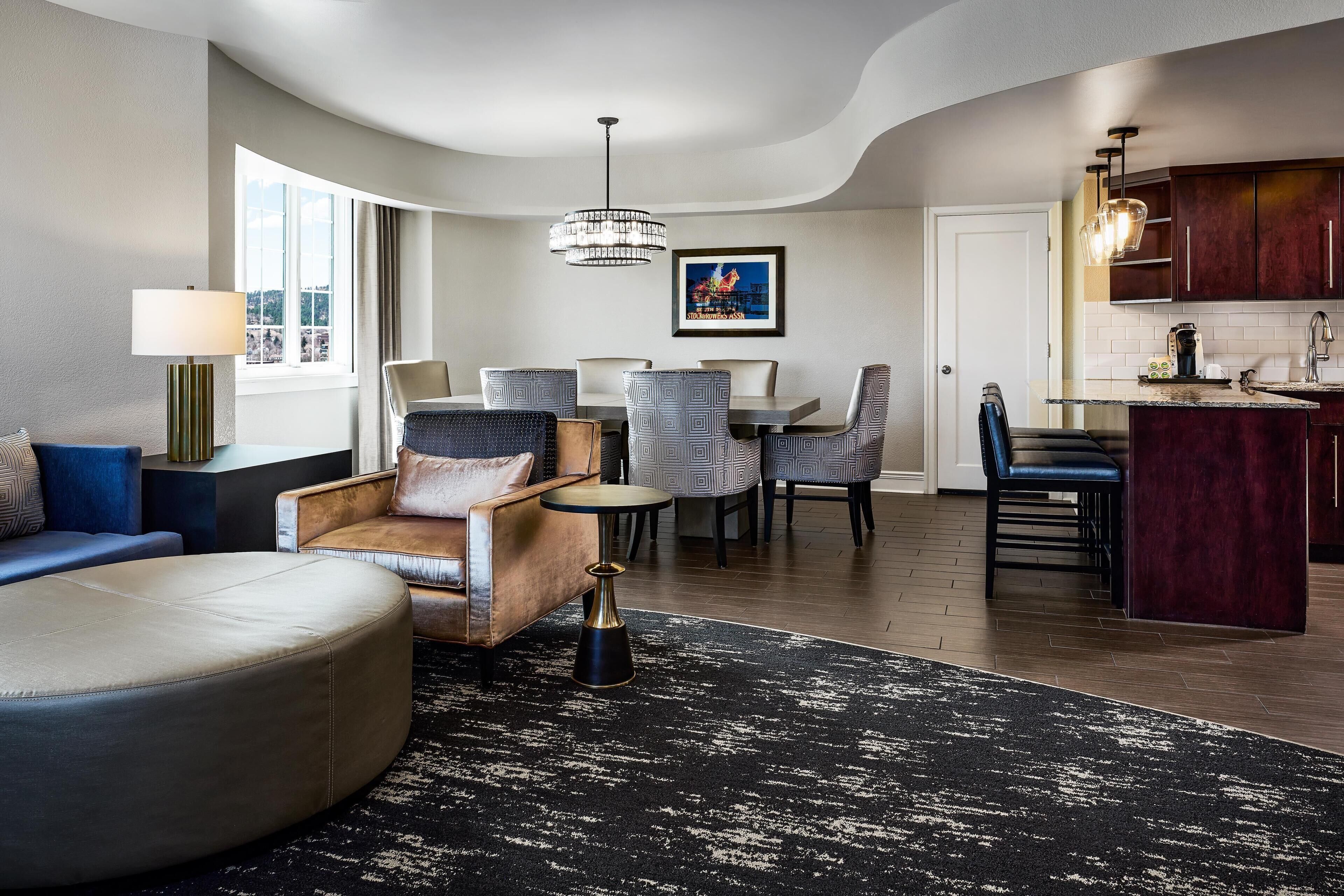 Presidential Suite, 2 Bedrooms | Living area | 42-inch LCD TV with premium channels, TV