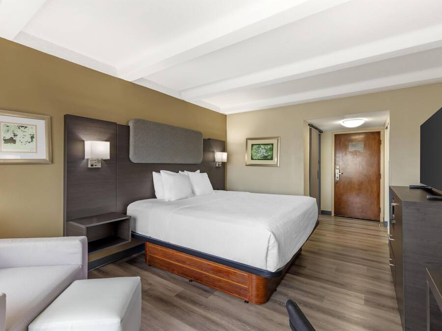Standard Room, 1 King Bed, Non Smoking, Refrigerator & Microwave | Desk, blackout drapes, iron/ironing board, free cribs/infant beds