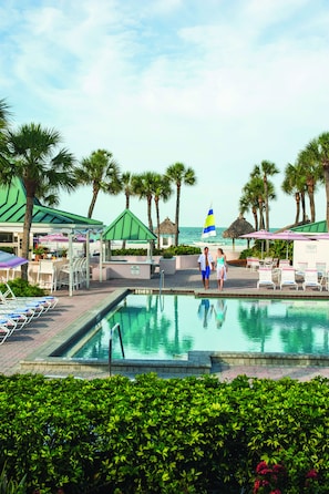 2 outdoor pools, a heated pool, pool loungers - Sandcastle Resort At Lido Beach (Sarasota)