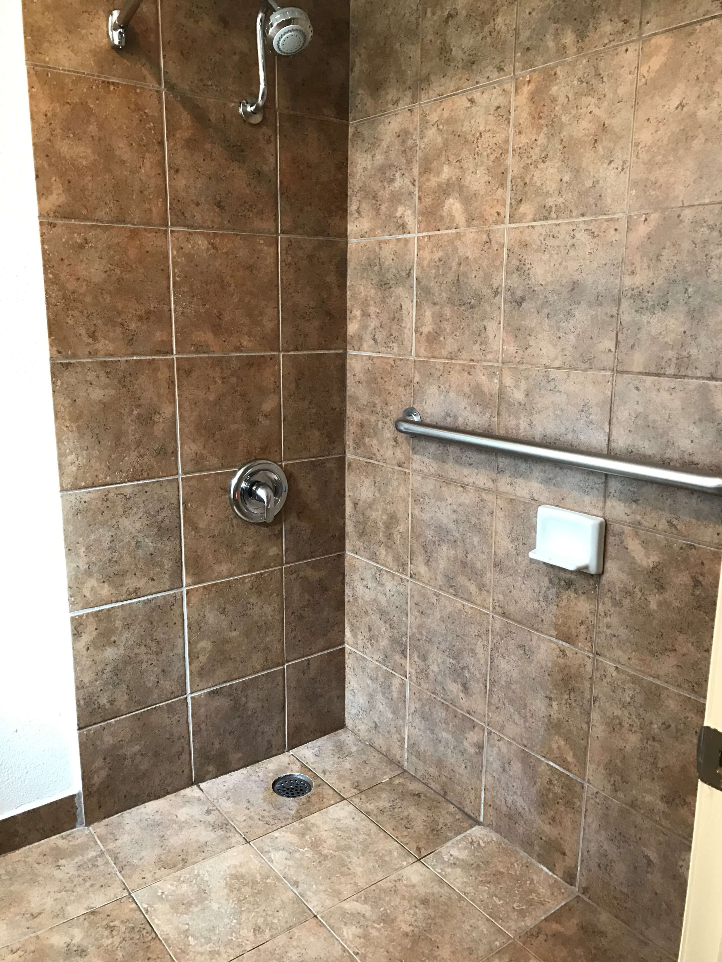 combined shower/bathtub, free toiletries, hair dryer, towels