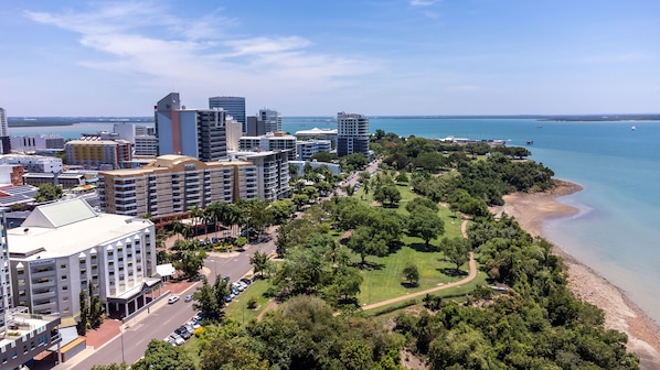 Vue sur la ville depuis l’hébergement